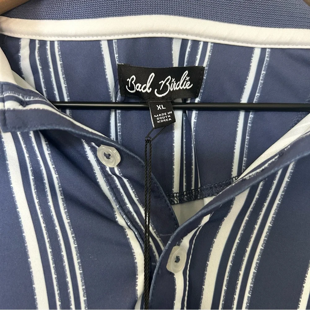 Bad Birdie Winning Streak Polo Mens XL Cobalt Blue Golf Performance NWT - Picture 2 of 5